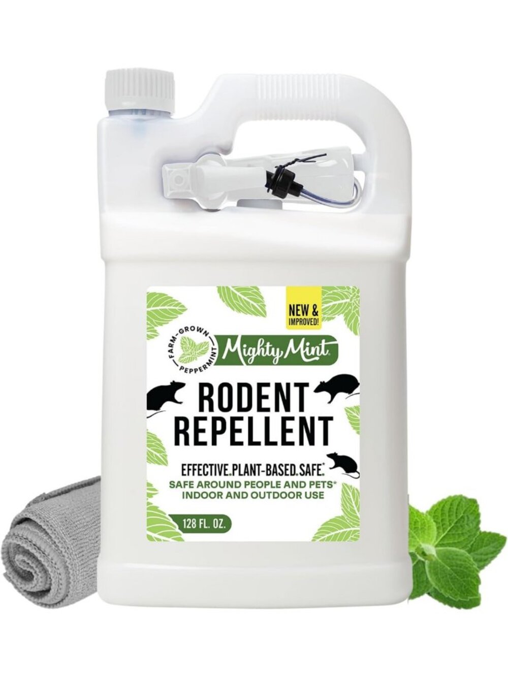 Natural Peppermint Oil Rodent Repellent Spray - 1 Gallon, Eco-Friendly